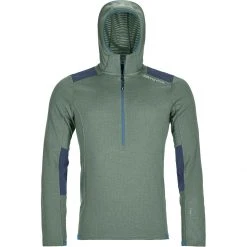 Ortovox Men's Fleece Jackets Merino Fleece Light Grid Zip Neck Hoodie Men's