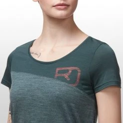 Ortovox Women's Climb Tops 150 Cool Logo Short Sleeve T Shirt Women's -Outlet Snow Traverse Store GREPIN D3