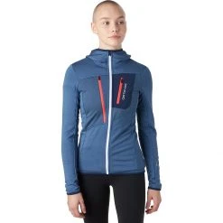 Ortovox Women's Fleece Jackets Fleece Grid Hoodie Women's -Outlet Snow Traverse Store NIGBLU 4
