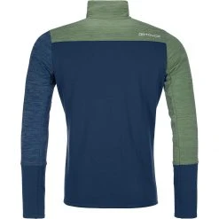 Ortovox Men's Fleece Jackets Light Zip Neck Fleece Top Men's -Outlet Snow Traverse Store NIGBLUBLE D1