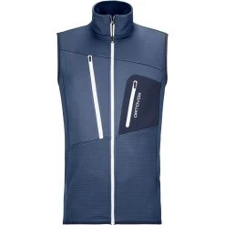 Ortovox Men's Vests Fleece Grid Vest Men's -Outlet Snow Traverse Store NIGBLU D1
