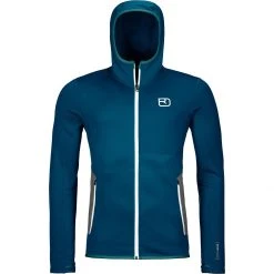 Ortovox Men's Fleece Jackets Fleece Hoodie Men's -Outlet Snow Traverse Store PETBLU