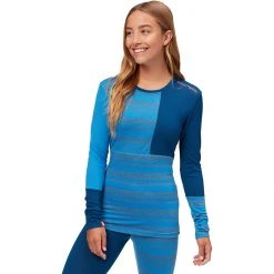 Ortovox Women's Baselayer Tops 185 Rock'N'Wool Long Sleeve Top Women's -Outlet Snow Traverse Store SKYBLU 1