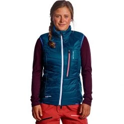Ortovox Women's Vests Swisswool Piz Grisch Vest Women's -Outlet Snow Traverse Store SKYBLU D4 1